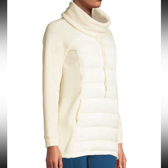 Lands’ End Fleece Cowl Neck Pullover‎ Ivory XL Plus Size 18 EUC Primaloft 0430 - Picture 3 of 13
